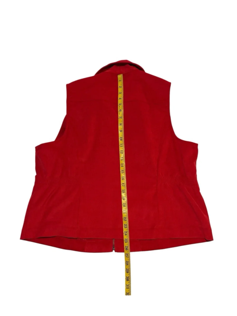 CJ Christopher Banks Corduroy Vest Womens 2X RED Lightweight High Neck Zipper